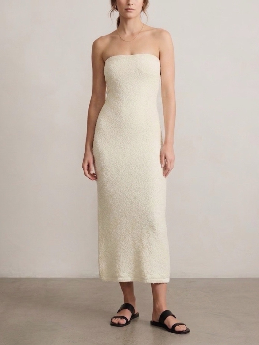 Free People Rio Strapless Sweater Maxi Dress Cream Small